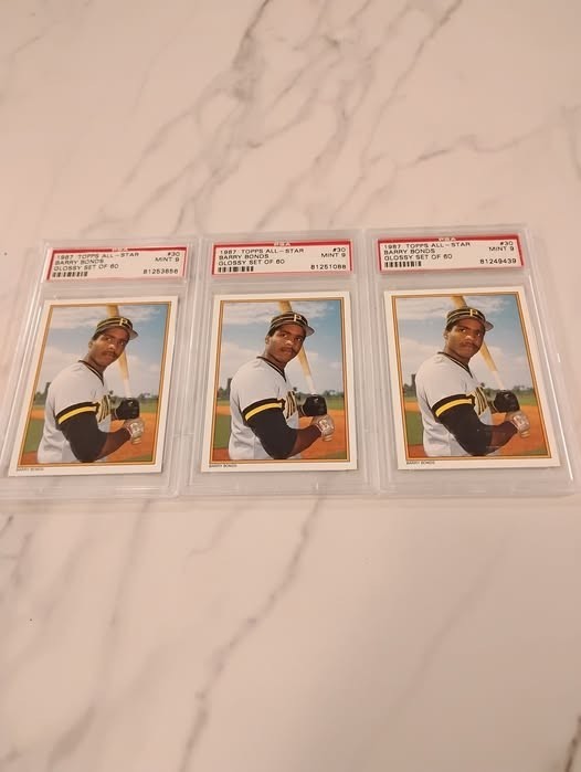 3 EACH 1987 TOPPS ALL-STAR BARRY BONDS #30 PSA MINT 9