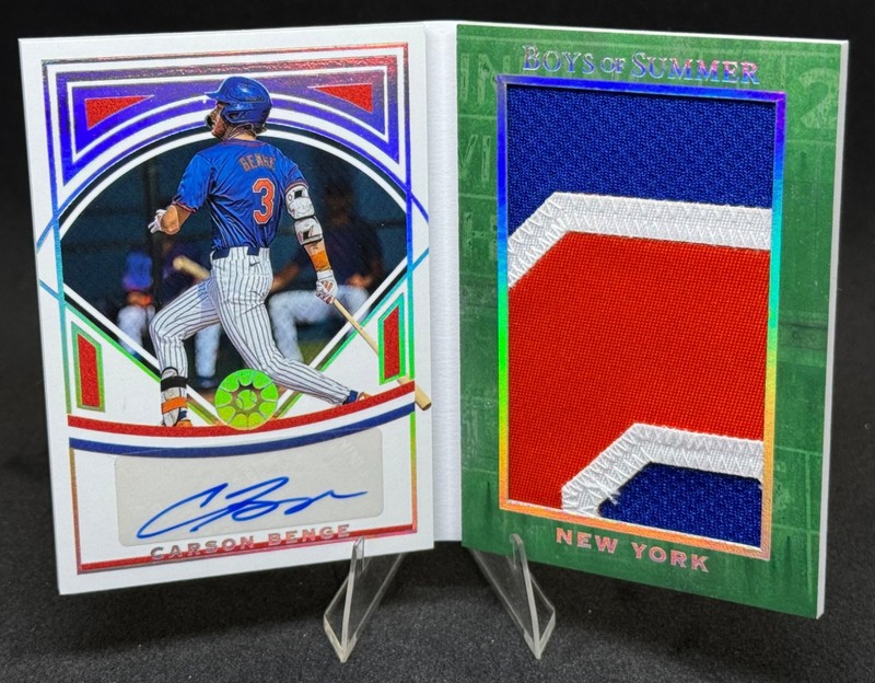 2025 Boys of Summer Carson Benge Booklet Patch Auto 10/15 Mets JSB‑CBG