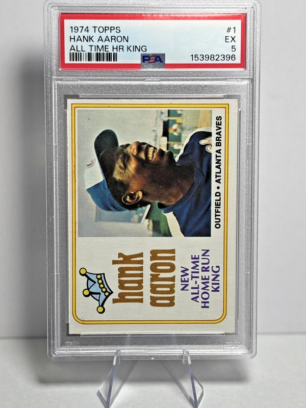 1974 Topps #1 All-Time HR King HANK AARON PSA 5 EX