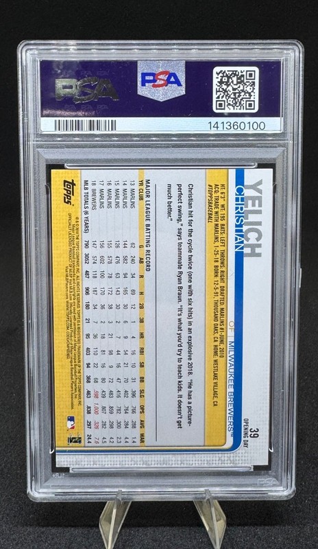 2022 Archives Sig Series CHRISTIAN YELICH 1/1 Auto PSA 9 • One of One view 2