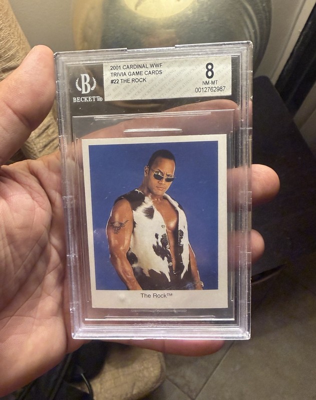 2001 WWF The Rock Trivia Card #22 BGS 8 Beckett Graded WWE Rare