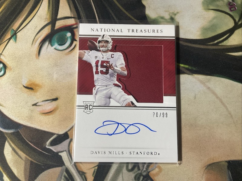 2021 National Treasures Collegiate Davis Mills RPA Blue 70/99 SSP #137 Texans