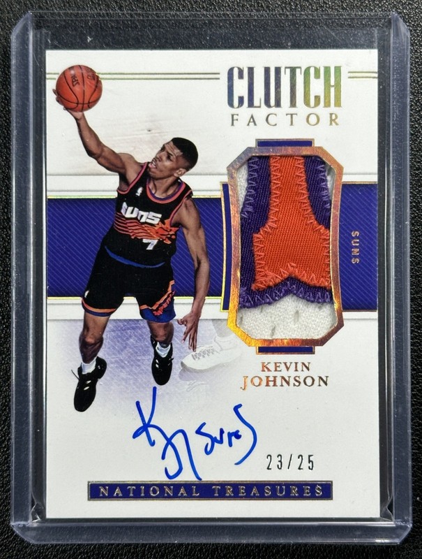 KEVIN JOHNSON 2018-19 NATIONAL TREASURES CLUTCH FACTOR PRIME GU PATCH AUTO 23/25