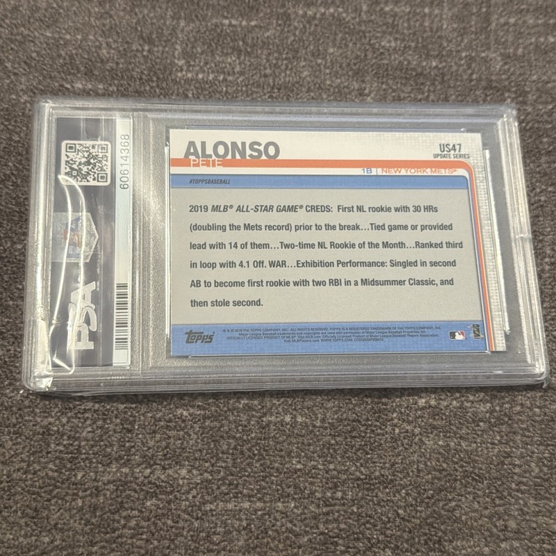 2019 Topps Update Pete Alonso #US47 Graded GEM MT PSA 10 (RC) view 2