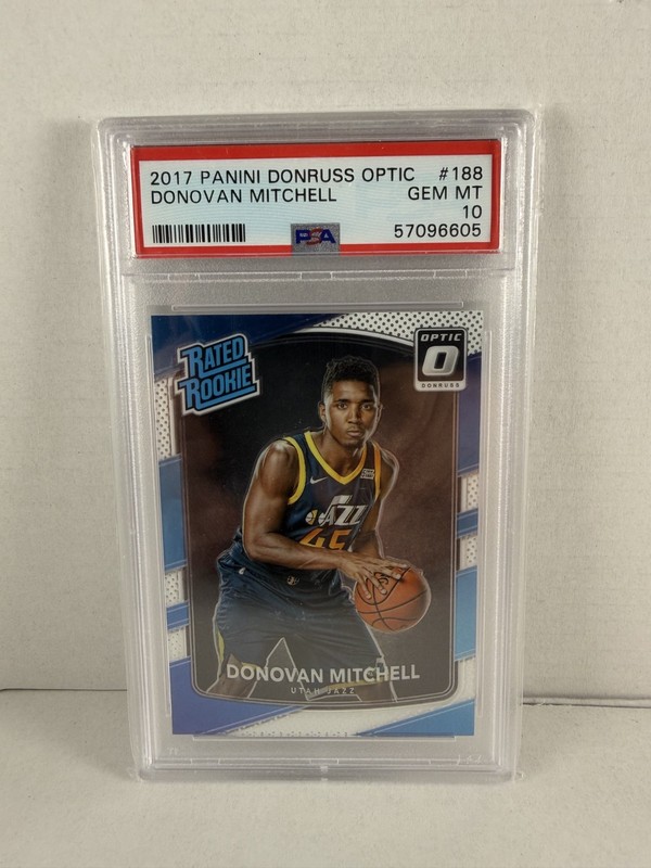2017-18 Panini Donruss Optic Rated Rookie Donovan Mitchell #188 (RC) PSA 10 Card