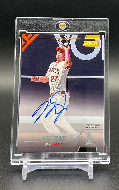 MIKE TROUT - 2022 Topps Stadium Club GOLD RAINBOW FOIL AUTO #d 1/1 Angels