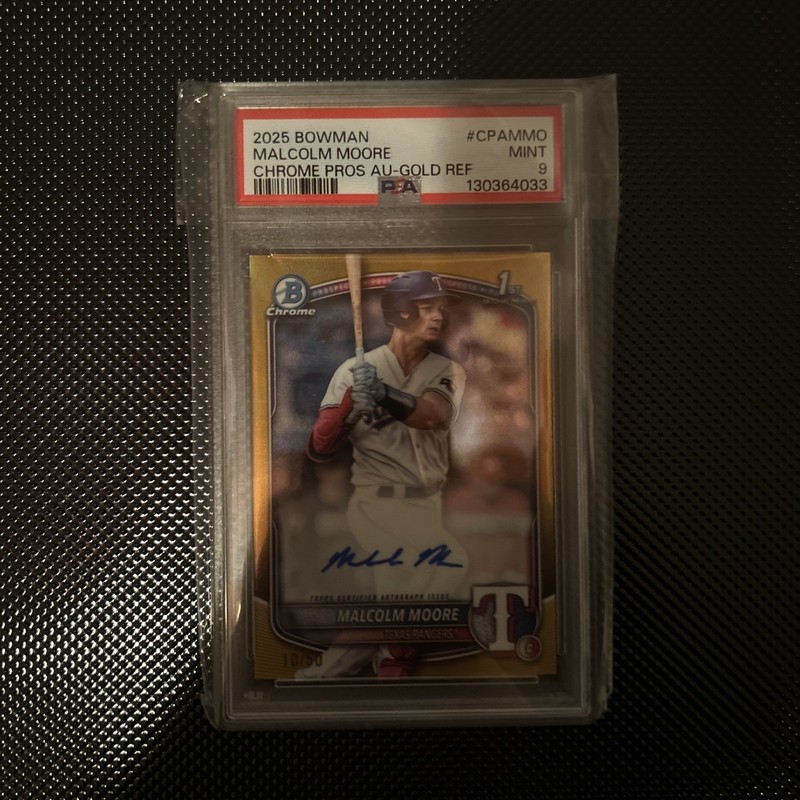 2025 Bowman Chrome 1st True Gold Refractor 11/50 Malcolm Moore #CPA-MMO Auto