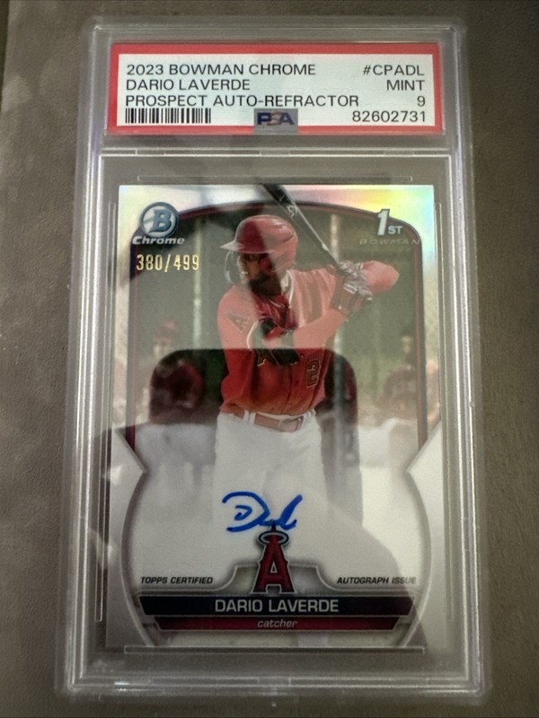 2023 Bowman Chrome Prospect Dario Laverde #CPA-DL 1st Refractor Auto /499 PSA 9