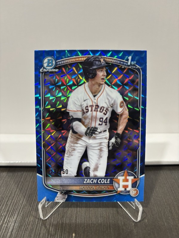 2025 Bowman Chrome - Prospects Zach Cole #BCP-244 Blue Geometric Refractor /150