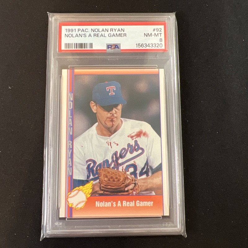 Pacific 1991 Nolan Ryan Texas Express #92 Nolan's A Real Gamer PSA 8