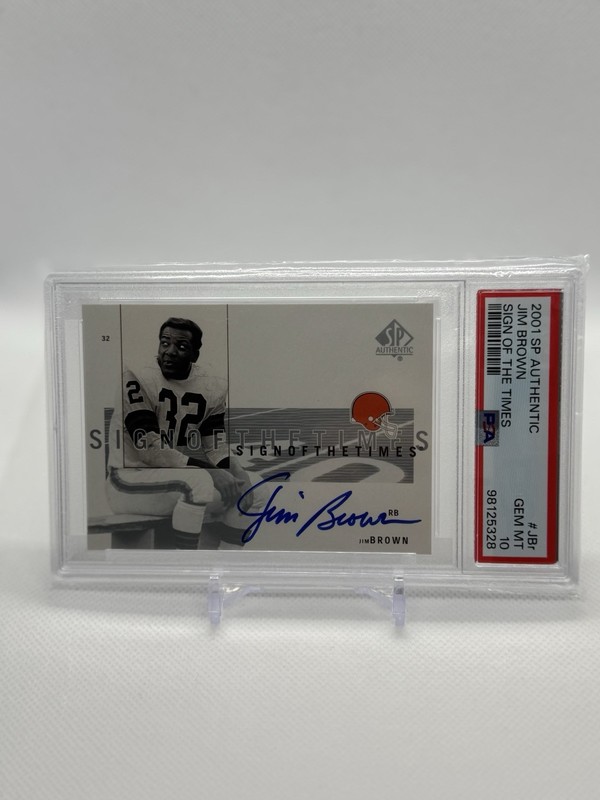 Upper Deck 2001 SP Authentic Sign of the Times Jim Brown PSA 10 Auto #JBR
