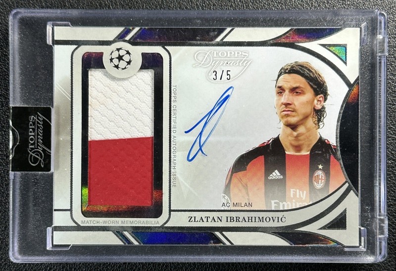 ZLATAN IBRAHIMOVIC 2024-25 TOPPS DYNASTY UCC MATCH-WORN PATCH AUTO BLACK 3/5