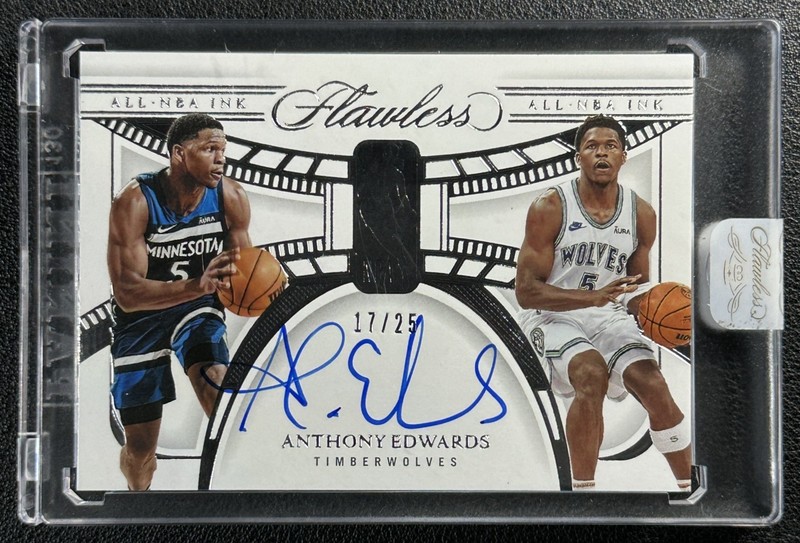 ANTHONY EDWARDS 2023-24 PANINI FLAWLESS #ALL-ANT ALL-NBA INK AUTO 17/25
