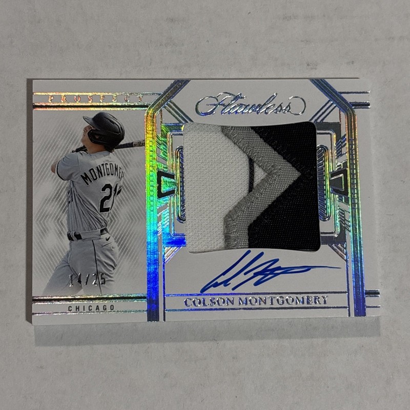 Colson Montgomery Tri Color Patch Auto 2024 Panini Flawless /25! White Sox