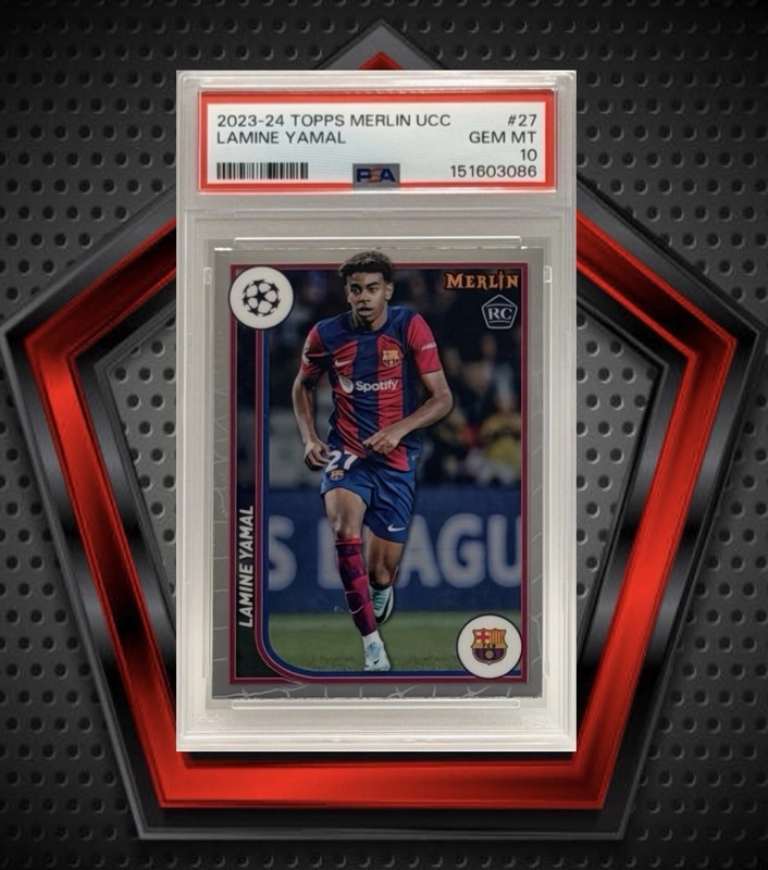 Lamine Yamal RC *PSA 10* 2023-24 Topps Merlin UCC Soccer #27 Barcelona GEM MINT