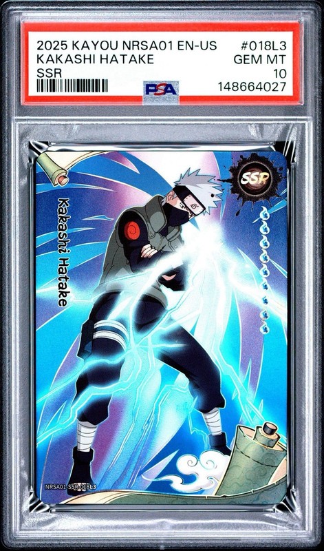 2025 KAYOU NARUTO #018L3 KAKASHI HATAKE SSR PSA 10