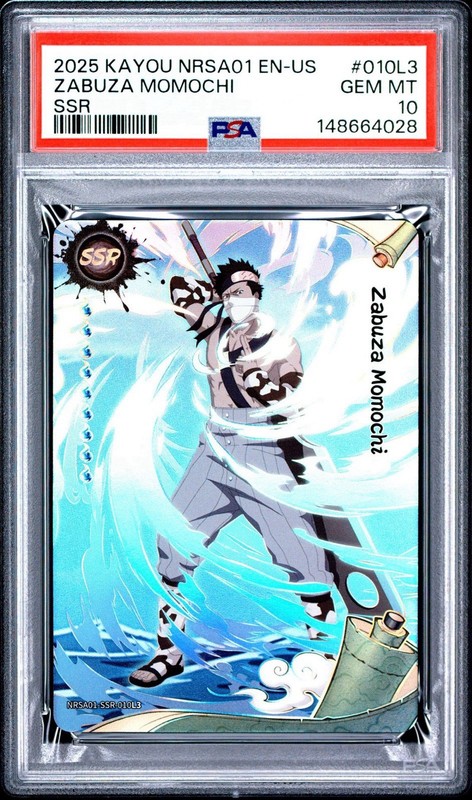 2025 KAYOU NARUTO #010L3 ZABUZA MOMOCHI SSR PSA 10