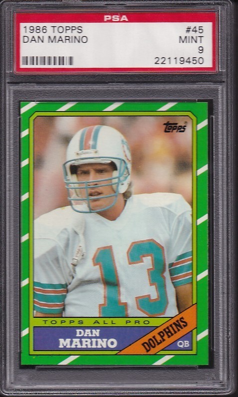 1986 TOPPS #45 DAN MARINO PSA 9 MINT HOF MIAMI DOPLHINS FOOTBALL