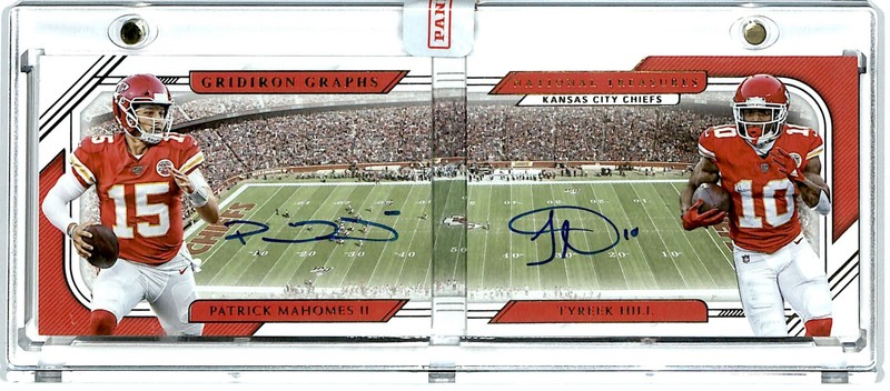2020 National Treasures Gridiron Graphs 3/5 Tyreek Hill Patrick Mahomes Auto CDW