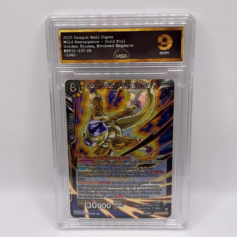 DBZ Golden Frieza Evolved Emperor BT21-120 SR Foil Dragon Ball Super Graded 9