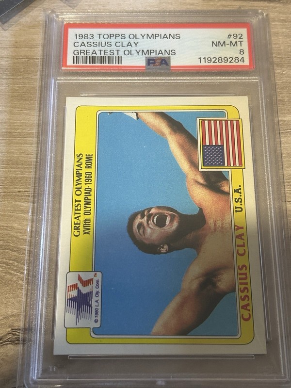 1983 TOPPS GREATEST OLYMPIANS #92 CASSIUS CLAY MUHAMMAD ALI HOF PSA 8