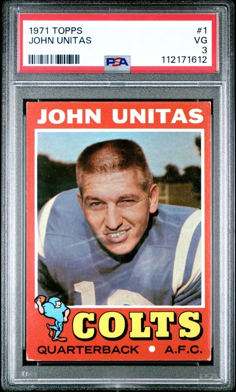 JOHN UNITAS 1971 Topps #1 PSA 3 ++ Great Eye Appeal Vintage Legend HOF 👀🤯✅