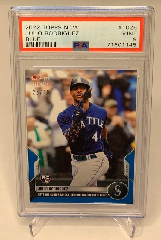 2022 Topps Now Julio Rodriguez RC Rookie Blue /49 PSA 9 #1026