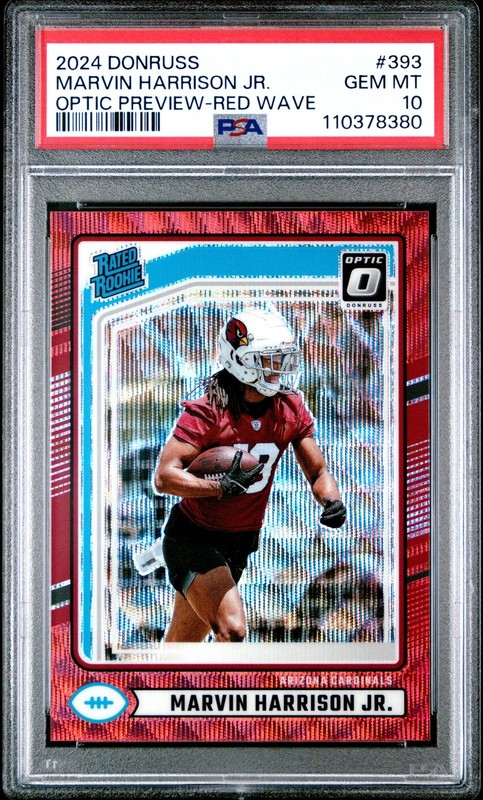 2024 Donruss Optic Rated Rookie Preview Red Wave Marvin Harrison Jr. #393 PSA 10