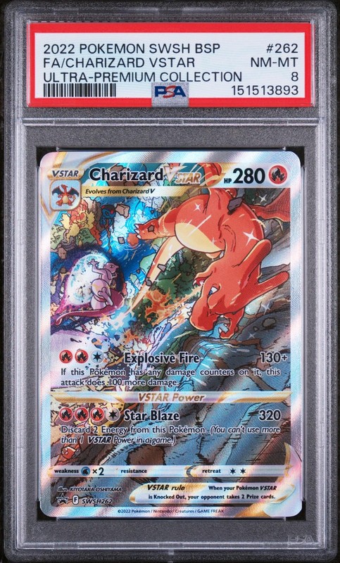 2022 Pokemon Sword Shield Black Star Promo Charizard Vstar #SWSH262 PSA 8