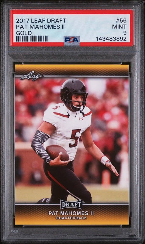 2017 Leaf Draft Gold Patrick Mahomes II #56 PSA 9