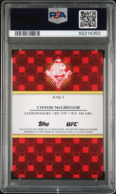 2024 Topps Chrome UFC Kings and Queens Conor Mcgregor #KAQ2 PSA 9 view 2