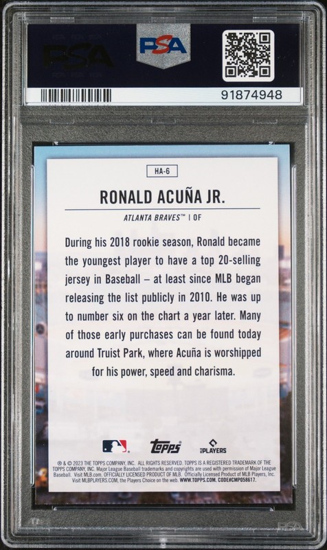 2023 Topps Home Field Advantage - Ronald Acuna Jr. - HA6 - PSA 10 view 2