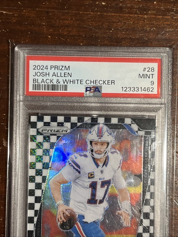 2024 Prizm Josh Allen Black White Checker #28 PSA 9 Free Shipping  view 2