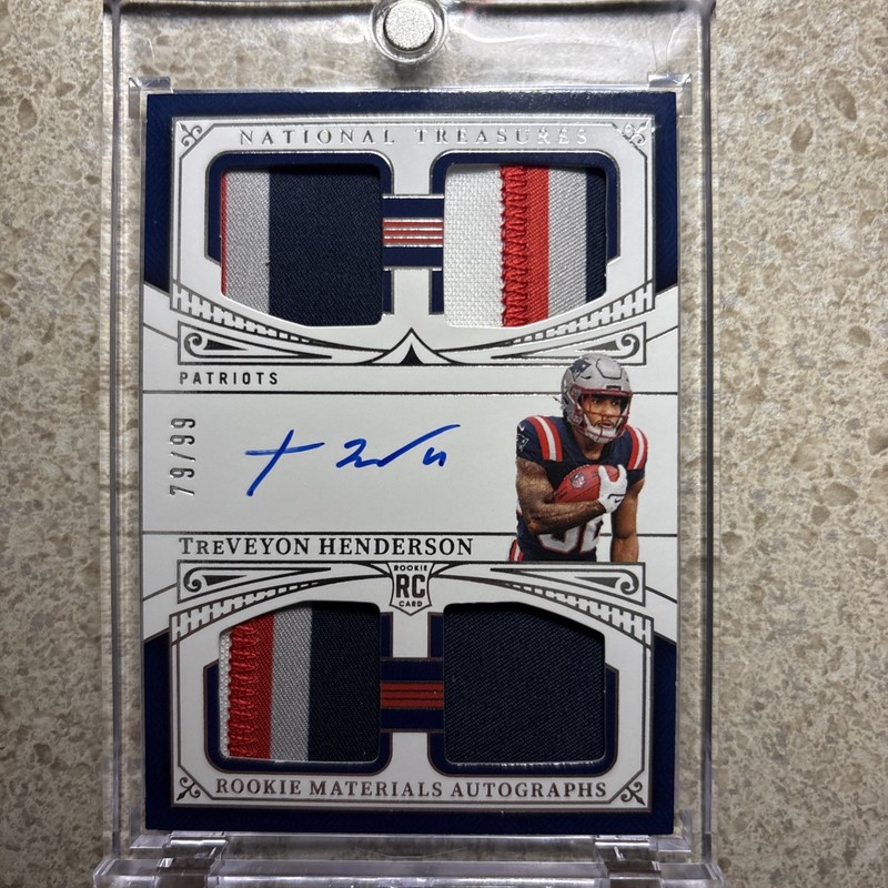2025 National Treasures Treveyon Henderson Rookie Materials Auto Quad Patches/99