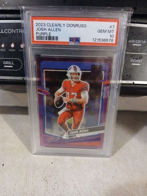 2023 Panini Clearly Donruss Josh Allen Purple /199 Bills Psa10