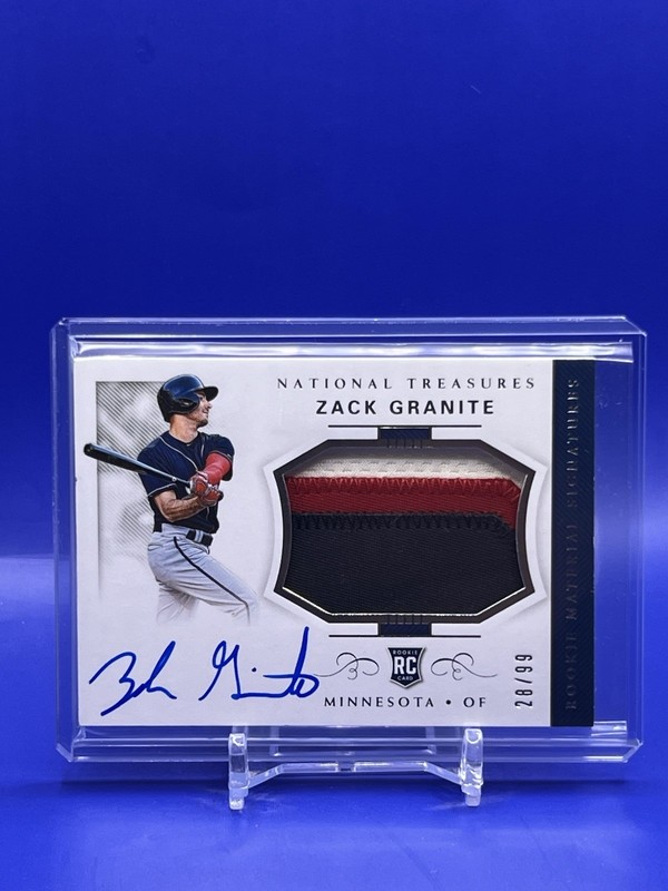 2018 National Treasures Rookie Materials Signatures 28/99 Zack Granite Auto