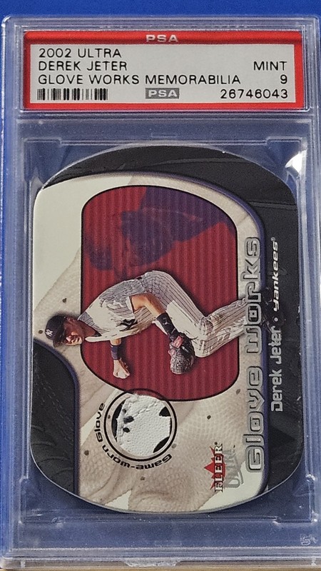 Derek Jeter - 2002 Ultra Glove Works Memorabilia PSA 9 204/450 view 2