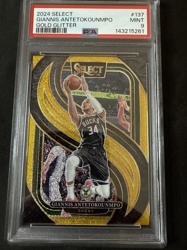 2024 PANINI SELECT GOLD GLITTER #137 GIANNIS ANTETOKOUNMPO PSA 9 SSP