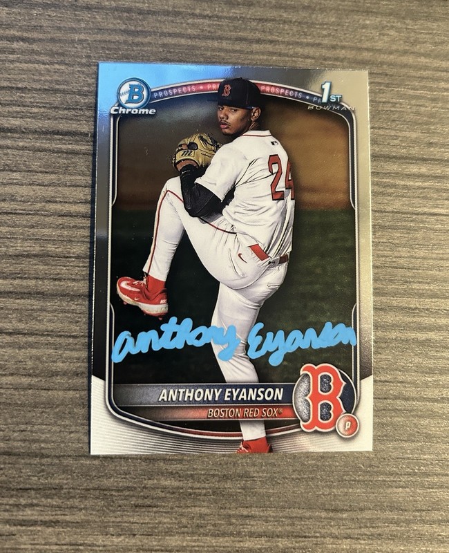 Anthony Eyanson Signed 1st Bowman Chrome Auto Autographed Red Sox Full Name