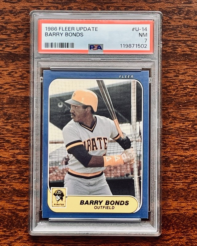 1986 Fleer Update Barry Bonds Rookie RC #U-14 PSA 7 Pirates