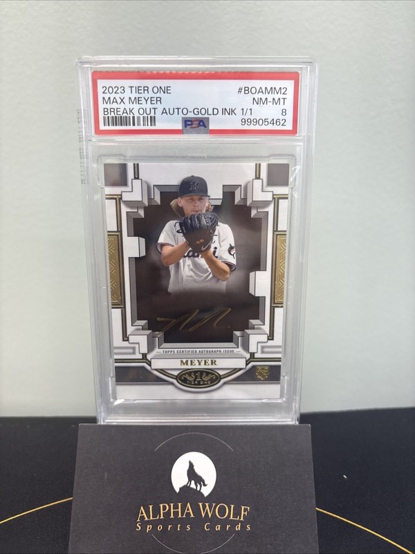 2023 Topps Tier One #BOA-MM2 Max Meyer Breakout Auto Gold Ink 1/1!! Rookie PSA 8
