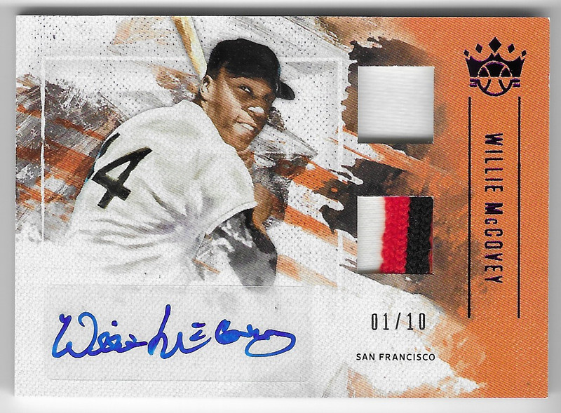 WILLIE McCOVEY 2019 PANINI DIAMOND KINGS AUTO GAME PATCH CARD #1/10!