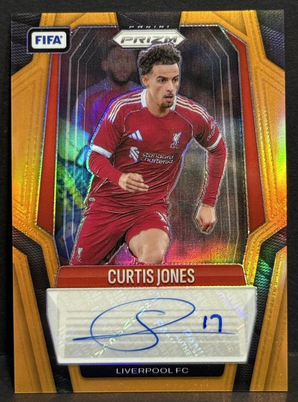 2025-26 Panini Prizm FIFA Liverpool Curtis Jones Auto Orange Prizm /25
