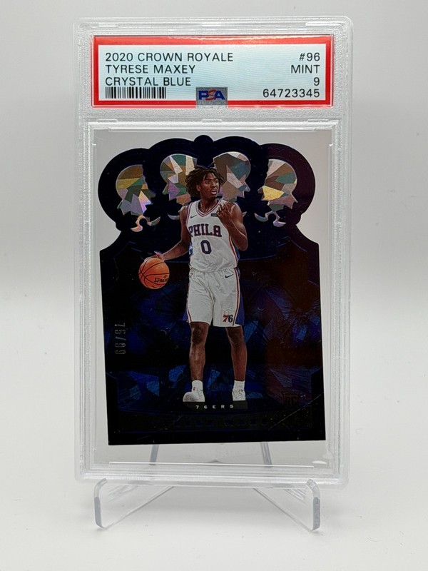 2020 Crown Royale Tyrese Maxey Crystal Blue RC /99 PSA 9 Rookie 76ers
