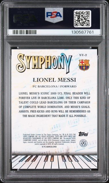 2024 Finest UCC Lionel Messi SYMPHONY #SY2 Barcelona PSA 8 NM-MT view 2