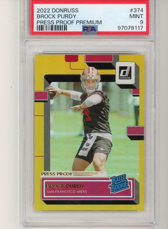 Brock Purdy Press Proof Premium PSA 9: 2022 Panini Donruss Football. SF QB! 🔥