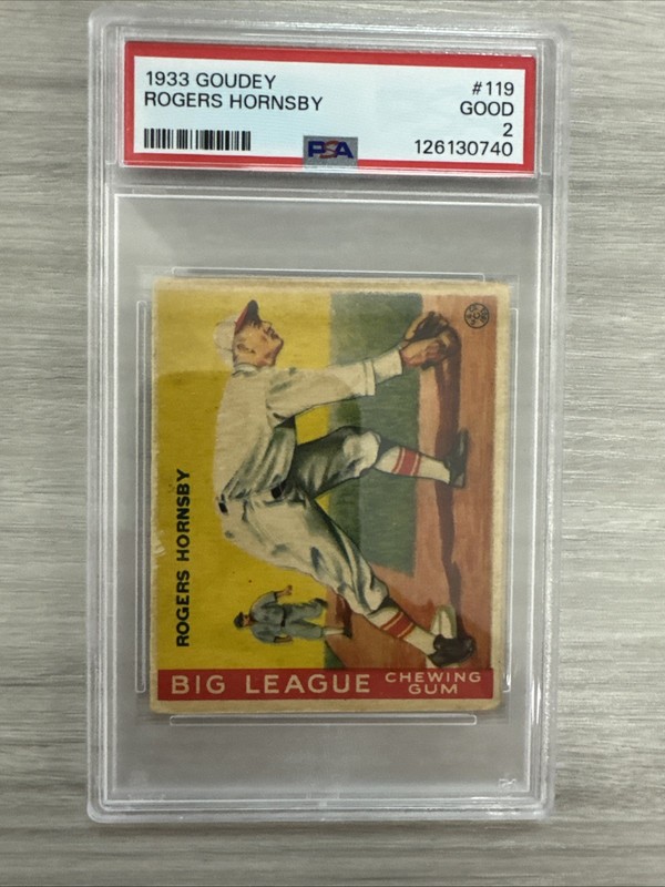 1933 GOUDEY #119 ROGERS HORNSBY PSA 2