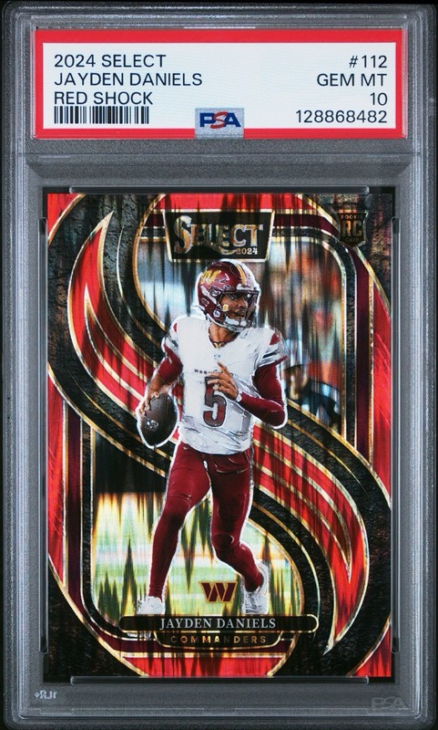 Jayden Daniels 2024 Panini Select #112 Red Shock PSA 10 #/249 RC Gem 