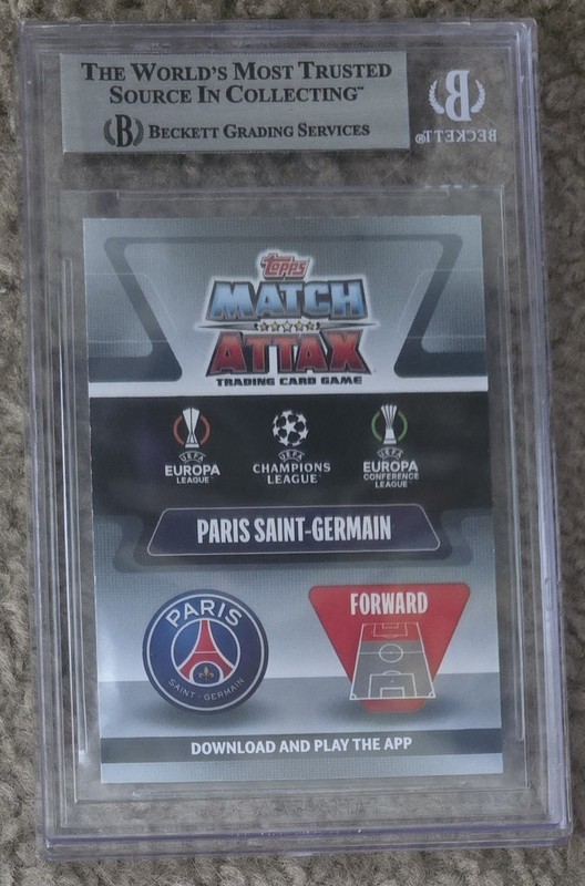 Messi/Mbappe/Neymar 2021-22 Topps Match Attax Power Attack Hero Squad Card PAS1 view 2