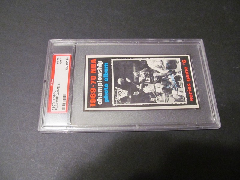 1970 Topps Wilt Chamberlain Playoff Game 6 #173 PSA 7 NM, tall boy